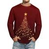 Men's Christmas Printed Imitation Cotton Long-sleeved Shirt