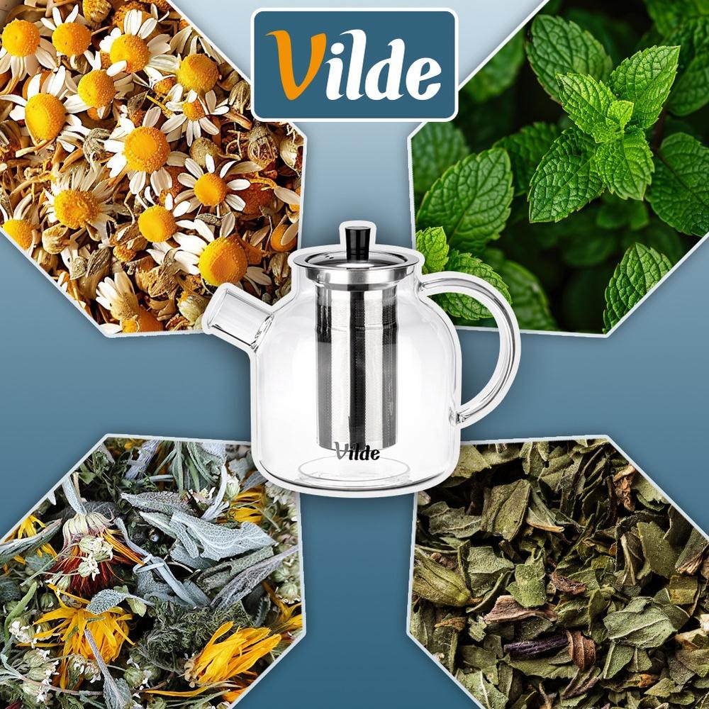 Heat-resistant glass teapot with infuser 1.2 l