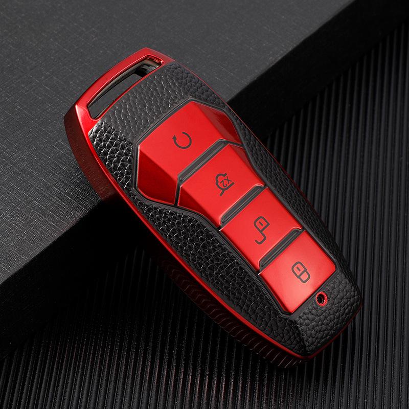 BYD Key Case: High-End Leather Texture, Full Coverage, Anti-Drop Shell for Han, Max, Qin Pro, Song Plus/Key - Men's Edition