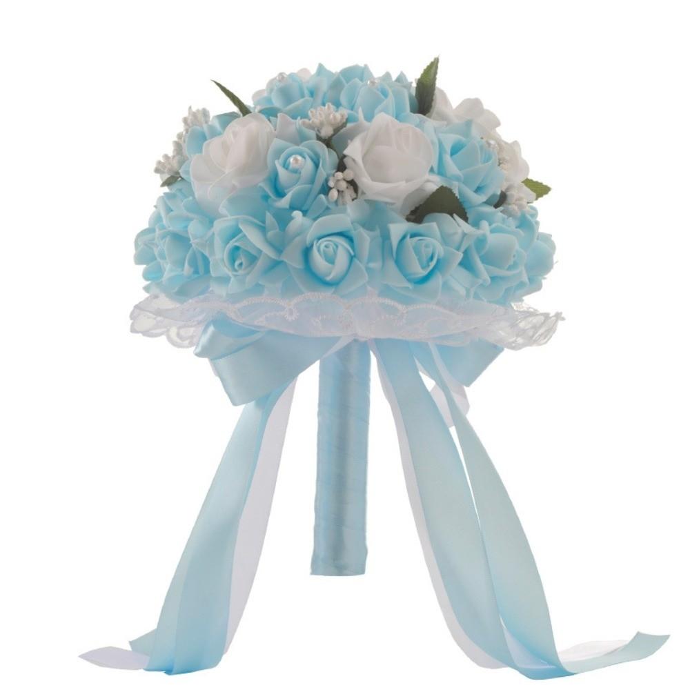 Romantic Artificial Hand Bouquet Silk Flowers Bridesmaid Bouquet Ceremony Anniversary