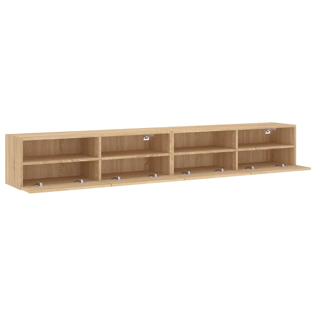 TV Wall Cabinets 2 pcs Sonoma Oak 100 x 30 x 30 cm Particleboard