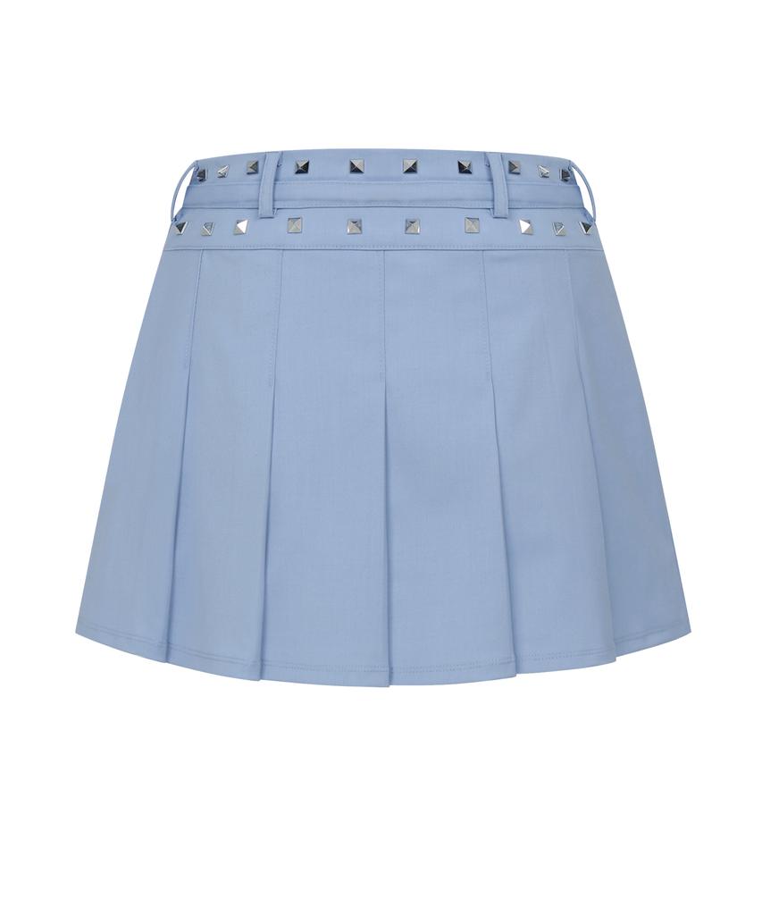 Kwajipyuliti Studded Pleated Skirt (Blue)