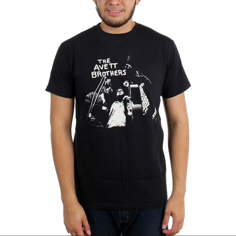 The Avett BrothersMens Group Photo Black and White T-shirt size S-5XL Unisex T-Shirt L