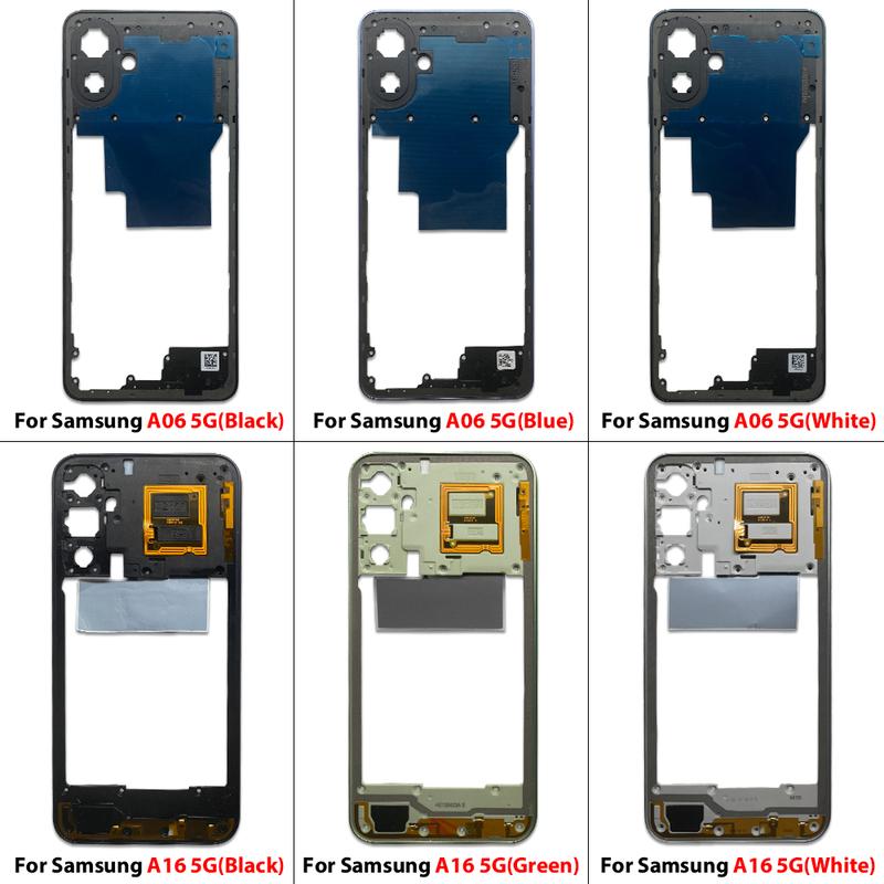 Top For Samsung A06 5G A16 5G A24 4G Housing Middle Frame Middle Frame Bezel Plate Replacement Parts With Side Key