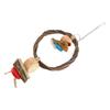 Wooden Bird Swing Perch Branch Woven   Colorful Food Colou    Hanging Swing Toy for   Pet Bird