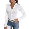 SCIONE New Solid Color Slim-fit Versatile Texture Women's T-shirt Fashion Pleated Elastic Long-sleeve Shirt Tops