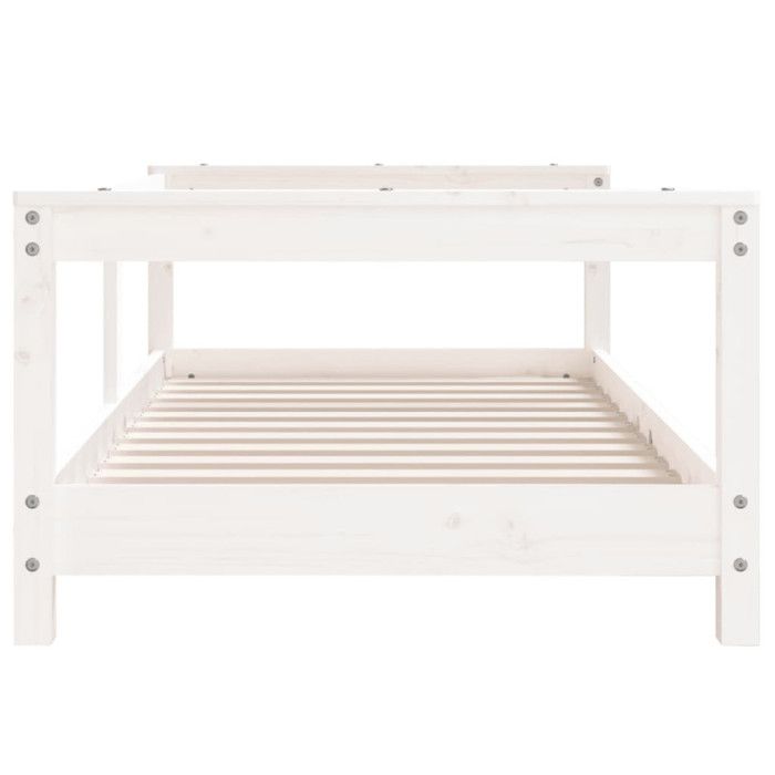 VidaXL Cadre de Lit pour Enfants, Lit Simple avec Tête de Lit et Pied de Lit, Meuble de Chambre à Coucher, Scandinave, Blanc 834397