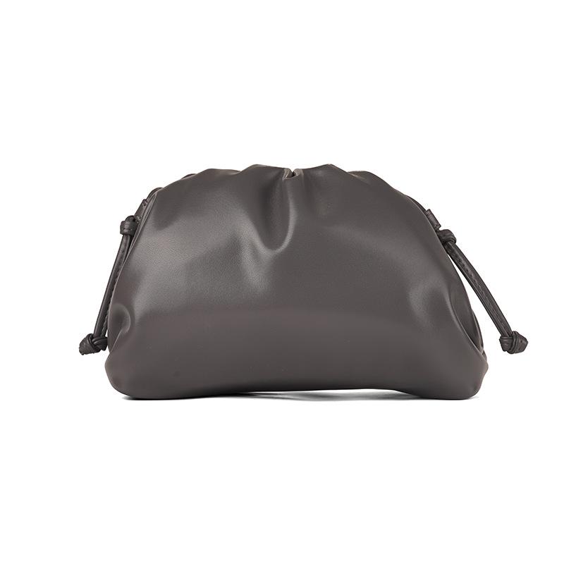 Women's 2024 Soft Leather Pleated Handbag - Evening, Shoulder, and Messenger Bag with Solid Color Texture.