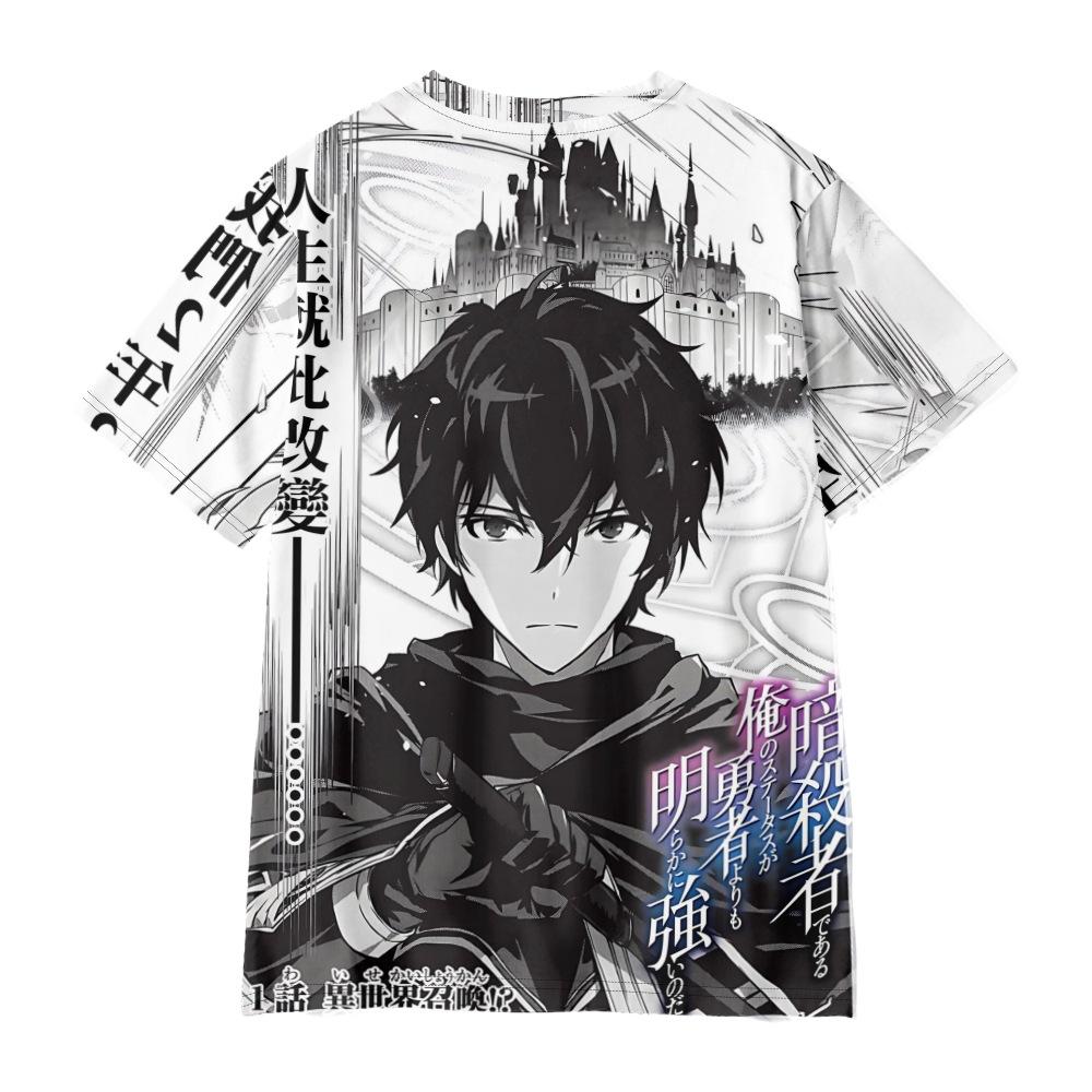 Mein Status als Assassine übertrifft offensichtlich den des Helden Gedrucktes T-Shirt Herren Damen Lässig Rundhals Kurzarm Kind Lustig Trendig Unisex T-Shirts Tops