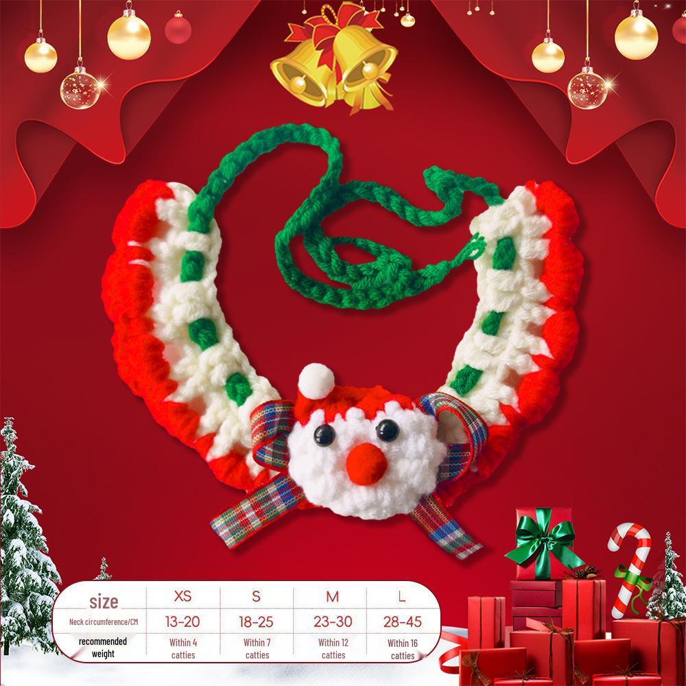 Weihnachts-Strickschal für Haustiere & Katzen-Lätzchen-Anhänger