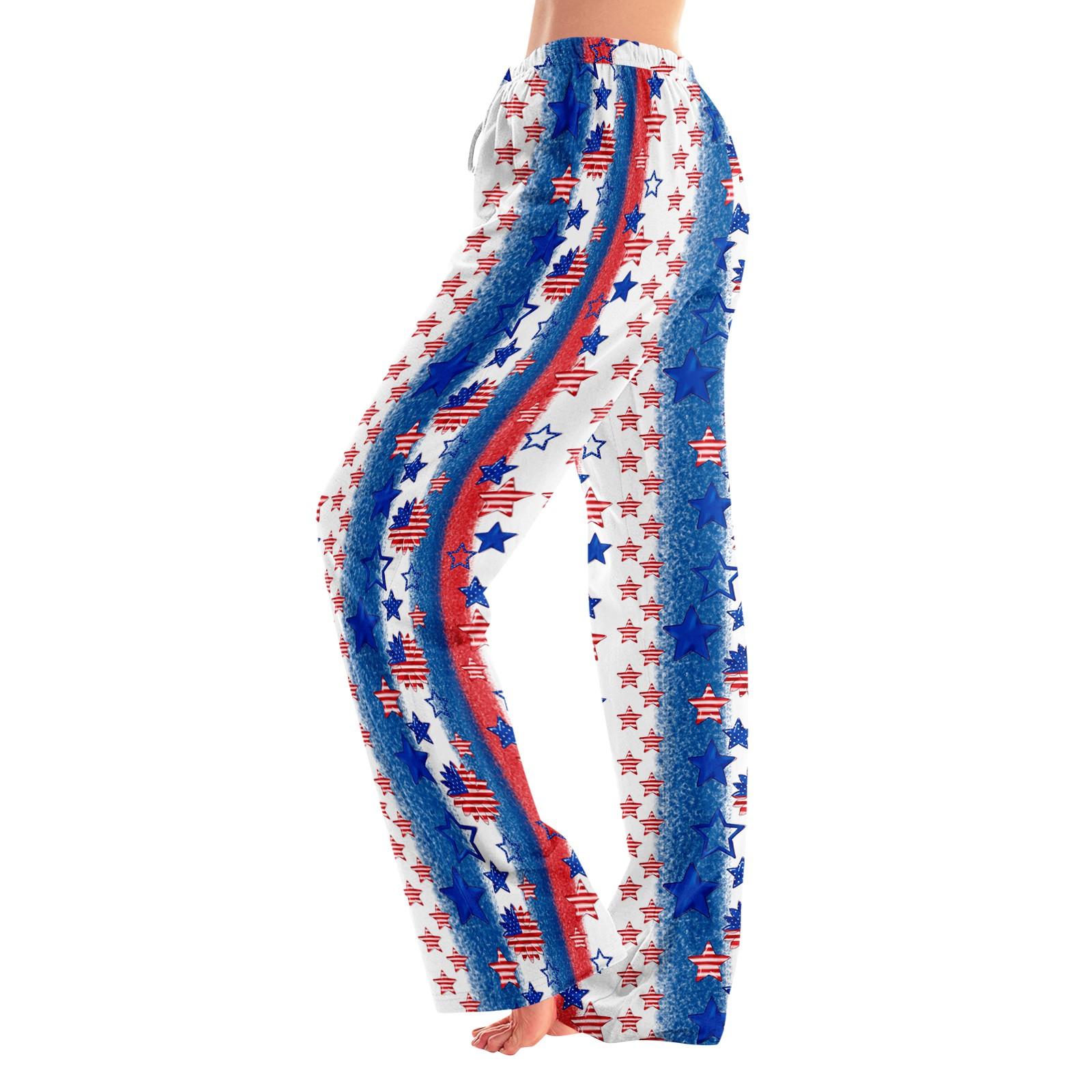 

Женские модные свободные повседневные брюки с принтом «День независимости» M