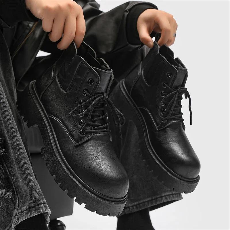 Модные мужские байкерские туфли с круглым носком — фото 5