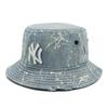 New Era Bucket Hat Bucket-01 14550952 NER34C5118 MLB New York Yankees NY Washed Denim Blue Splash Paint Denim ONSPOTZ Exclusive Men's Women's Hat