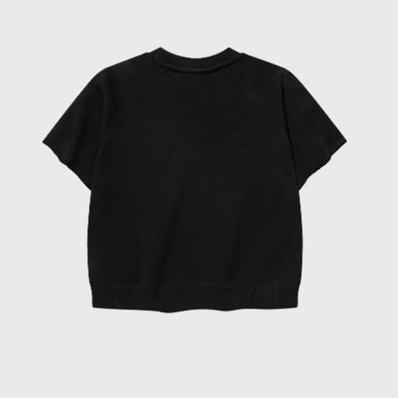 Covernot Woman Crop Pearl Cooper Logo Half Sweatshirt B1 Co2502st93 Bk