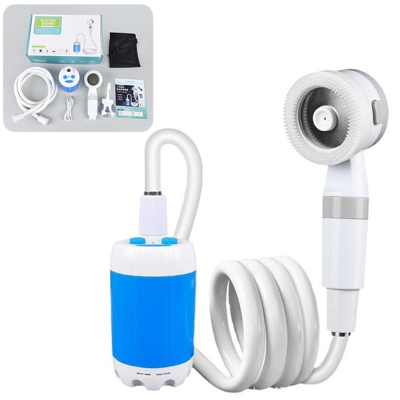 Electric Shower Pump Rechargeable Outdoor Camping Shower Portable Outdoor Shower Head Sprayer for Hiking Car Wash Pet Cleaning