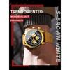 BINBOND Top Brand Man Quartz Watch Waterproof Luminous Date Chronograph Leather Wristwatch Military Sports Luxury Men's Watches