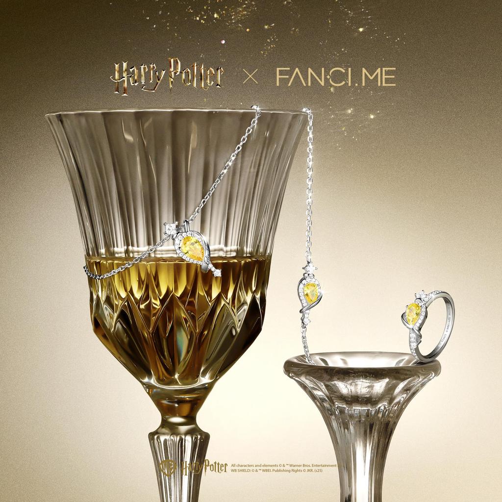 X Harry Potter Oficiální spolupráce Felix Felicis Harry Potter Exkluzivní Halloween Vánoční dárek [FANCIME] Náhrdelník, Stříbrný, Krabička,
