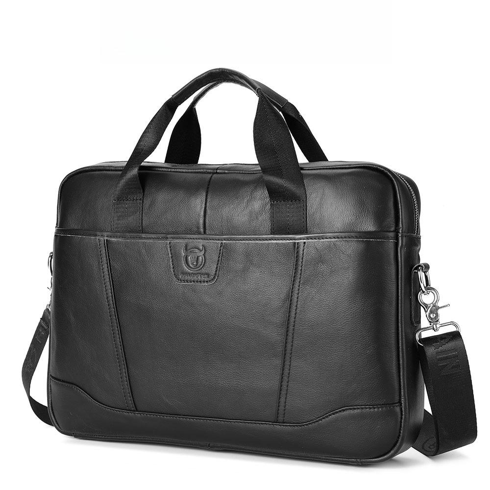 New Vintage Genuine Leather Briefcase 15.6" Laptop Bag Men's Large Capacity Business Crossbody Shoulder Handbag for Daily Use