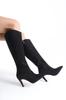 Women Modern Stylish Fashion Boots Boots Faux Leather Suede Jane Suede Pointed Toe Thin Heel Tan Boots