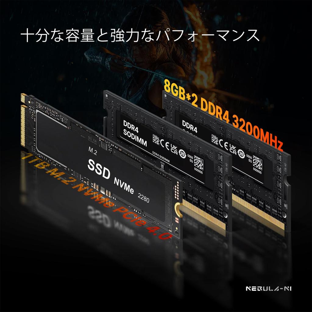 ORIGIMAGIC N1 Mini AMD Ryzen 7 5700U Up to 16GB DDR4 512GB NVMe 4K Quad Display WiFi Dual Windows 11 Pro PC, (8 Cores/16 Threads, 4.5GHz), RAM, SSD,