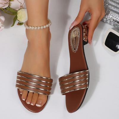 Fashion Women Slippers 2025 New Summer Fashion Sandals Trend Flat Heel Slippers Casual Simple Versatile Style Shoes Women Slides Women