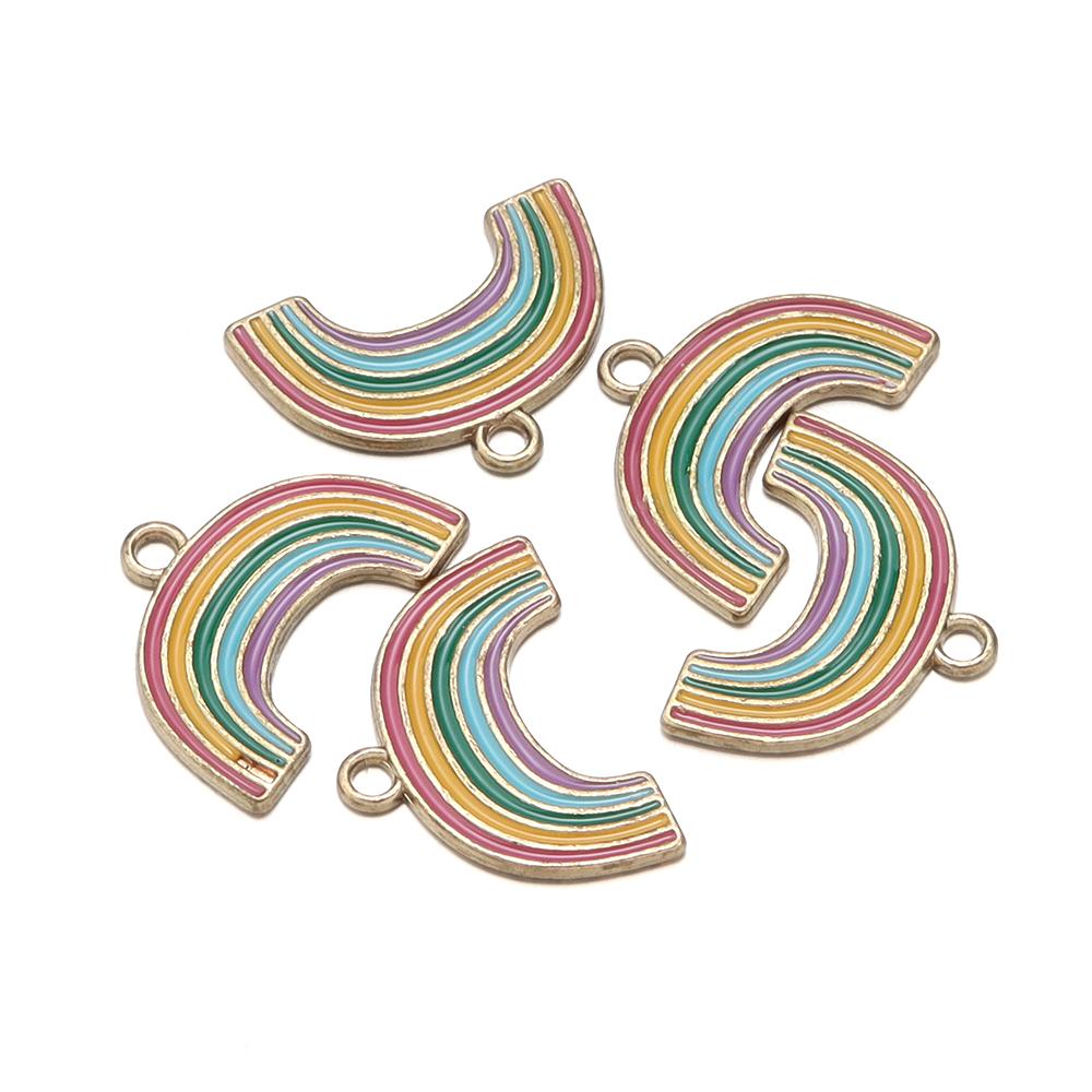 10-40pcs/lot Rainbow Series Alloy Pendants Alloy Letter Enamel Charms For DIY Jewelry Making Accessories Necklace Bracelet