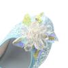 Children's High Heels Elsa Princess Shoes Spring and Autumn Girls' Crystal Shoes Soft Sole Single Shoes for Small, Medium, and Large Children silver