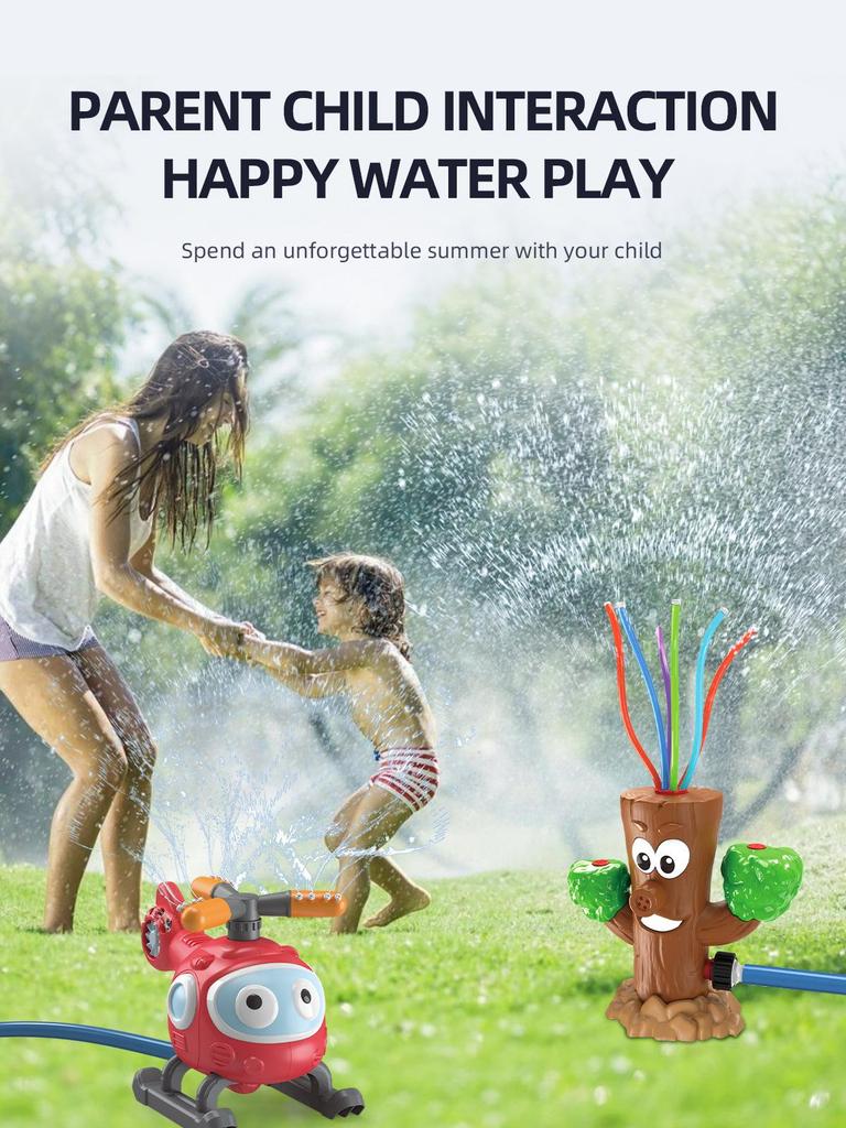 Cartoon Fire Hydrant Lawn Rotating Sprinkler - Automatic Watering & Play Toy