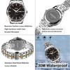 SKMEI Men's Watch Silver Stainless Steel Business Classic Wristwatch Gentleman Waterproof Analog Stylish Simple Date Day Luxury Gift Black
