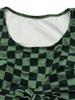 2026 European & American Plus Size Sexy Plaid Bikini - High Waist Tummy Control Two-piece Swimsuit