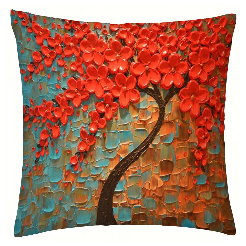 Nordic Style Oil Painting 45*45cm Cushion Cover Polyester Sofa Throw Pillow Car Home Decoration Decorative Pillowcase