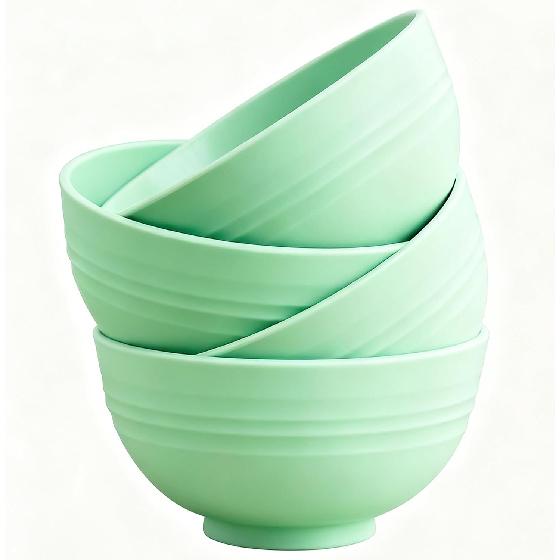 Unbreakable Cereal Bowls Wheat Straw Bowl - Noodle Fruit Soup Bowl Rice Bowls Dishwasher Microwave Safe Cereal Bowl Sets 4Pcs