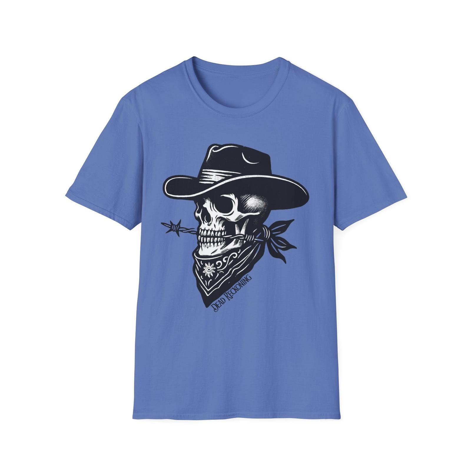 Western Skull T-Shirt, Cowboy Tee, Edgy Graphic Shirt, Unisex Casual Wear, S