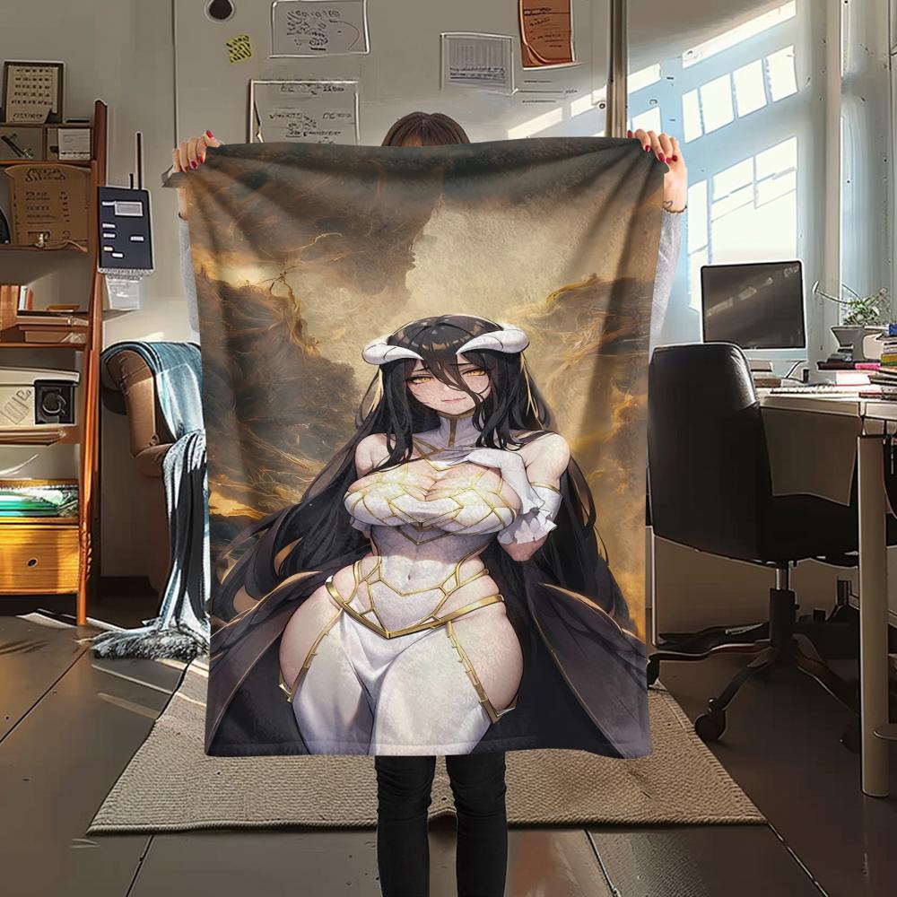 1PC OVERLORD Print Flannel Blanket, High quality All Seasons, Home Decor, Warmth and Comfort, Perfect for Christmas Gifts