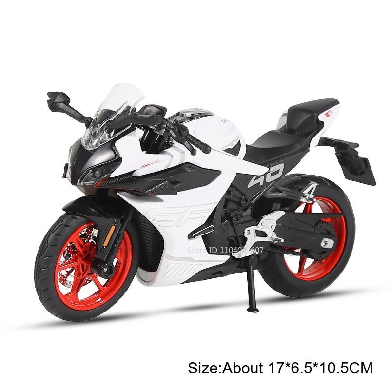 1:12 Scale Cfmoto 450Sr R1M Motorcycle Model Toys Metal Diecast Sound Light Shock Absorption Front Wheel Steering For Boys Gifts