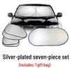 6-Piece Silver Coated Car Sunshade Set with Tote Bag - Large Summer Sun Protection for Interior Decoration