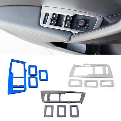 For Volkswagen VW Tiguan MK2 2017- LHD Inner Door Armrest Window Lift Switch Button Panel Cover Stainless Steel Trim Sticker