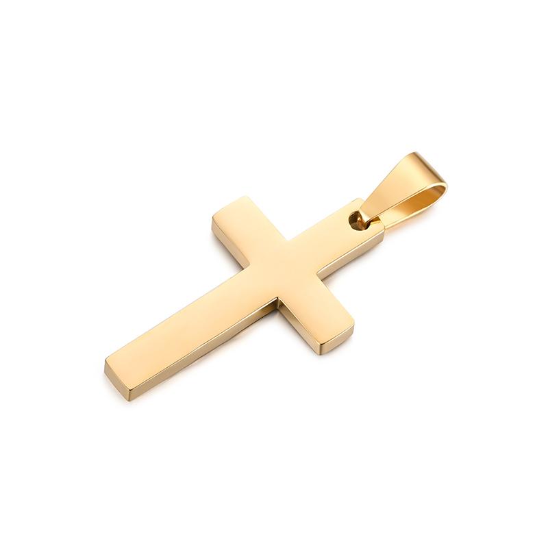 Goldfarbene Kreuz-Halsketten für Männer und Jungen, Edelstahl-Anhänger-Halsketten mit 50cm gedrehter Seilkette, Schmuckgeschenk für Strand und Surfen