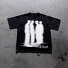 Virtual Shadow Character Graphic T‑Shirt, Unisex Cotton Y2K Grunge Streetwear Te