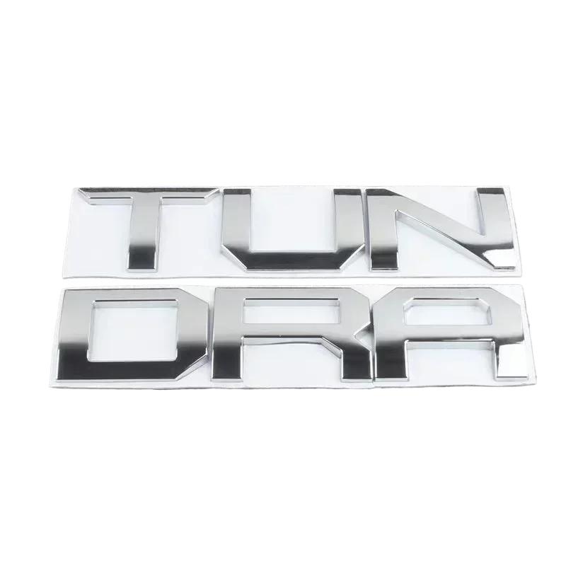 3D glossy black silver letters For Toyota TUNDRA Trunk Emblem Badge Stickers car accessories modified car sticker FE6