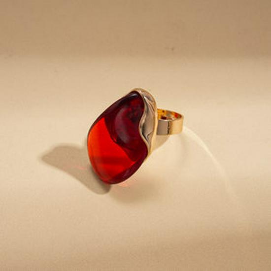Luxury Geometric Flower Open Ring - Trendy European & American Style Index Finger Jewelry