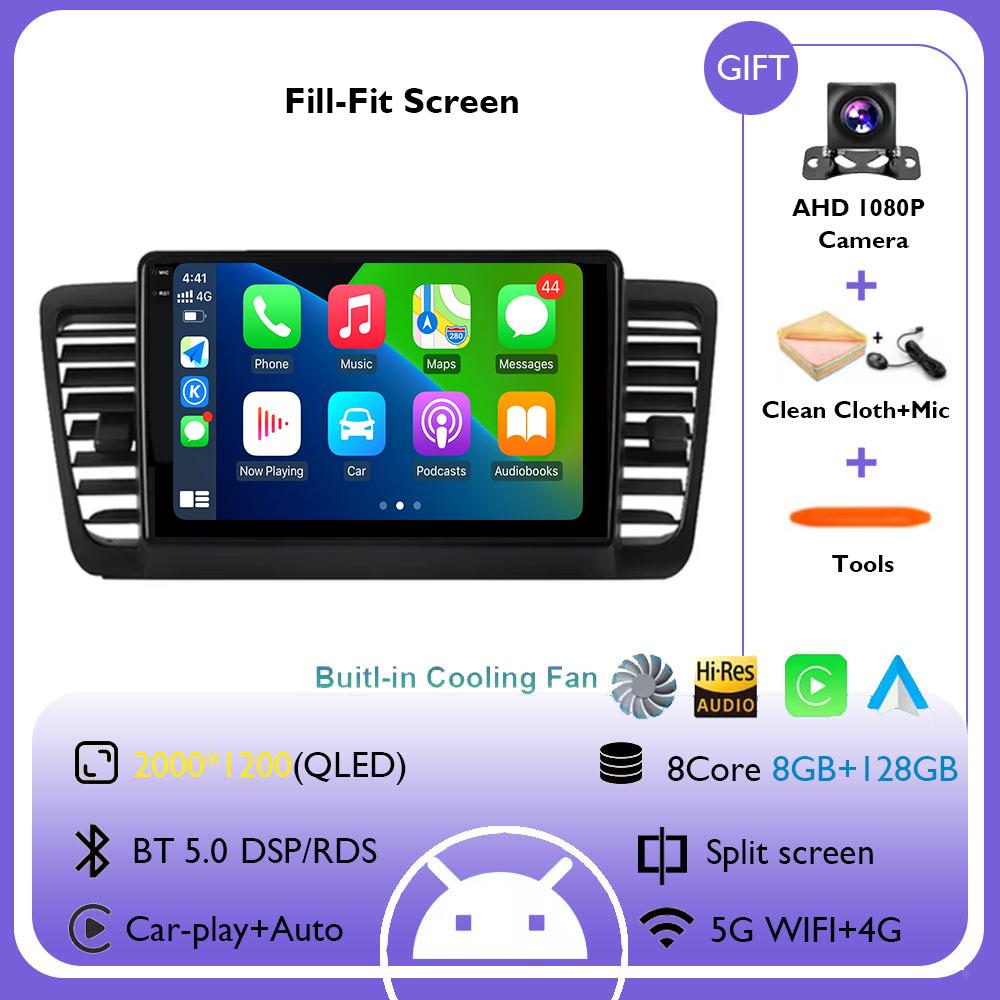 Android 14 Carplay Auto For Subaru Outback 3 Legacy 4 2004 - 2009 Car Radio Multimedia Video Player GPS Navigation No 2Din DVD
