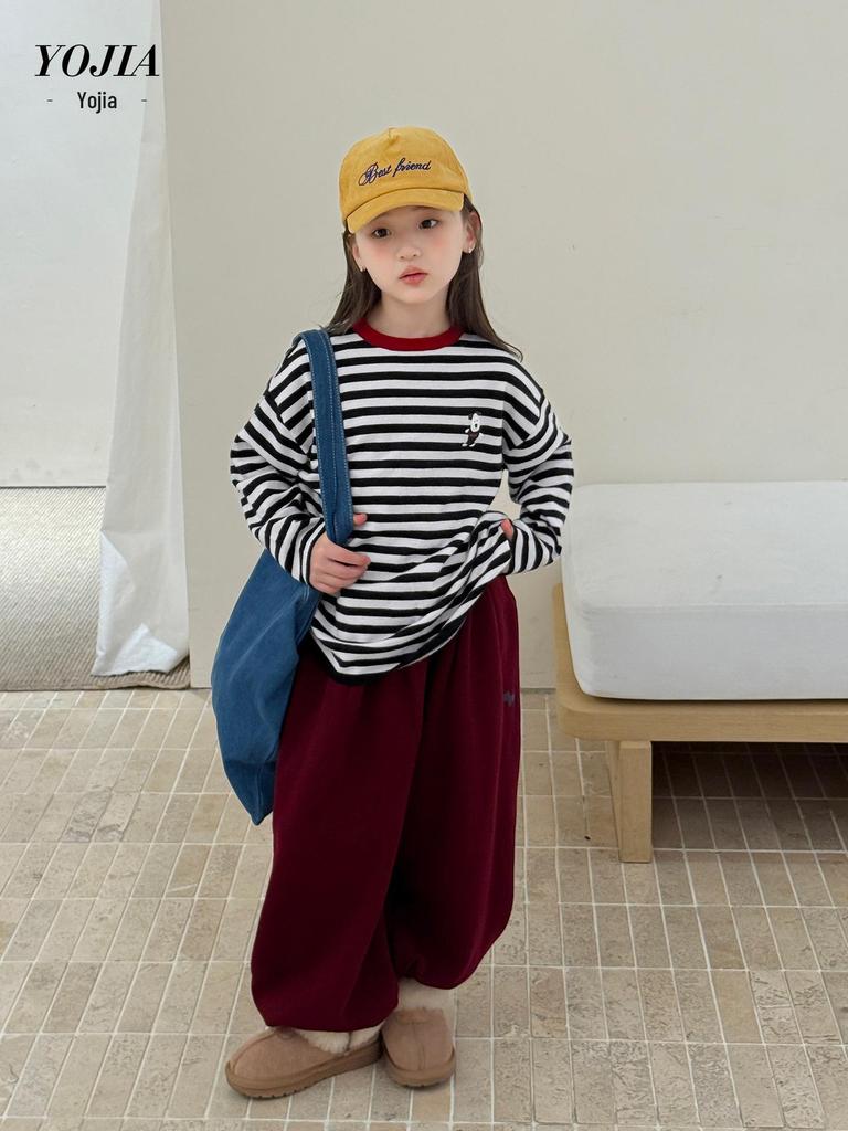 YOJIA 2025 Ny Flickors Höst/Vinter Trendig Stickad Tröja – Varm, Stilfull, Topp för Underkläder