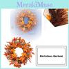 Door Pumpkin Fall Wreath Autumn Color Maple Leaf Halloween Decor Garland