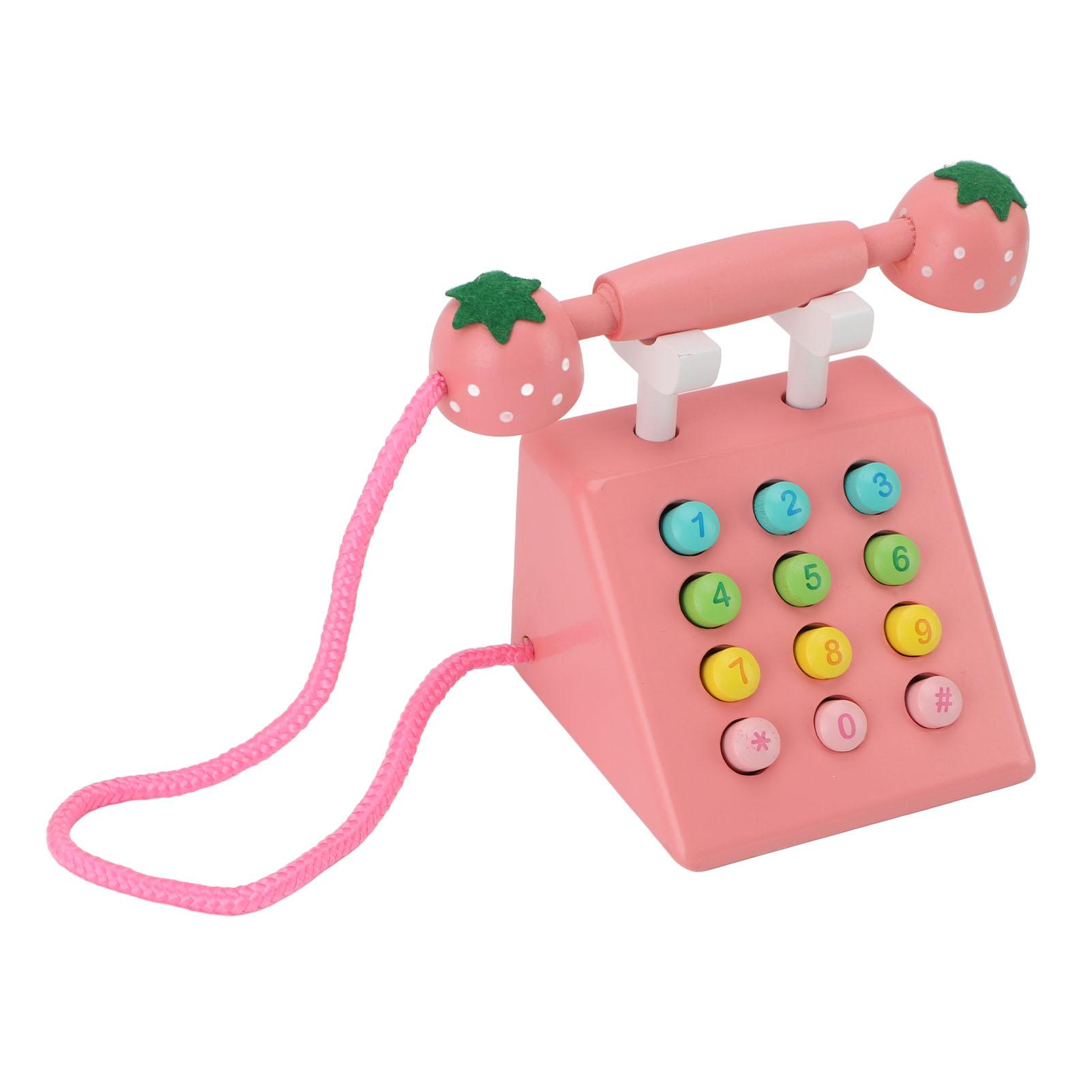 

Дерев яний Телефон Декор Висока Імітація Освітній Милий Декоративна Модель Телефону Настільна Прикраса рожевий