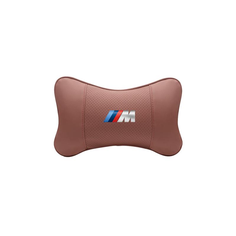 M logo Car Valve Cap Auto Seat Headrest Leather Neck Pillow Head Support For BMW X1 X2 X3 X5 X4 X6 X7 iX3 F20 F10 F07 E70 E46 FY6