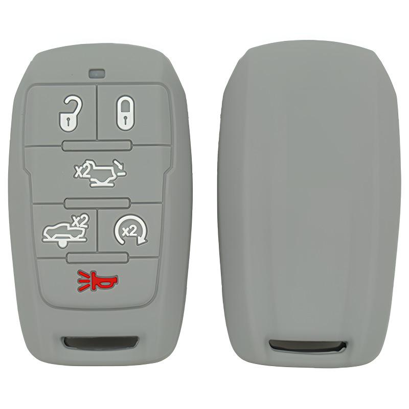 Silicone Key Case For Ram 1500 Dt / Trx / 2500 3500 Hd -, Soft Rubber Key Fob Cover Anti-Drop Protector 4/5/6 Buttons