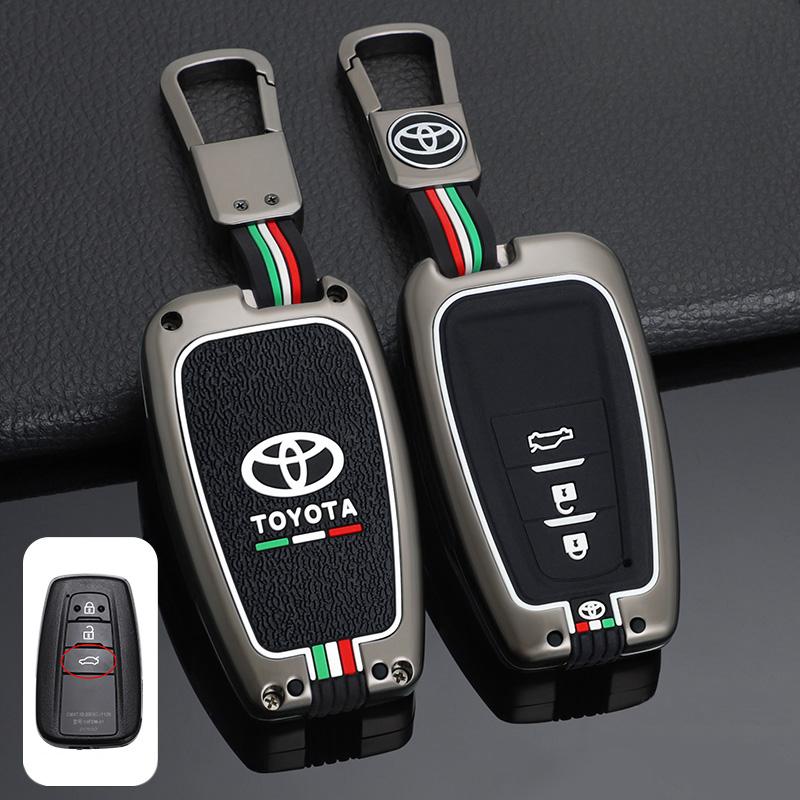 Zinc Alloy+Silicone Car Remote Key Case Cover For Toyota Prius Camry Corolla C-HR CHR RAV4 Prado 2018 2019 Keychain Accessories