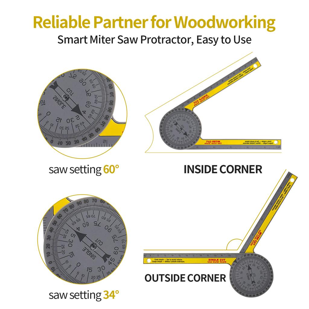 Miter Saw Protractor Carpenter Gadget Precise Woodworking Fitting Angle Measuring Ruler Locator Measurement Tool