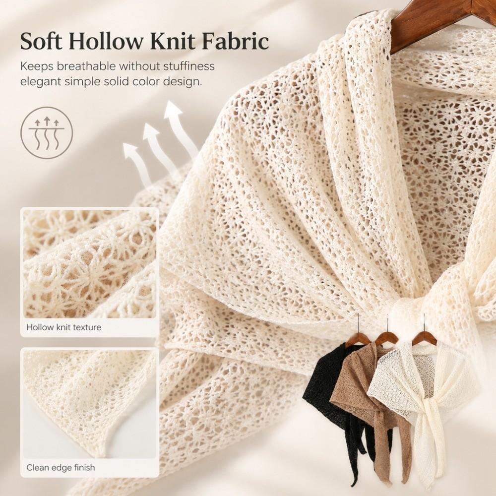 Breathable Triangle Wrap Hollow Out Shoulder Shawl Fashion Scarf Coverup Daily Wear